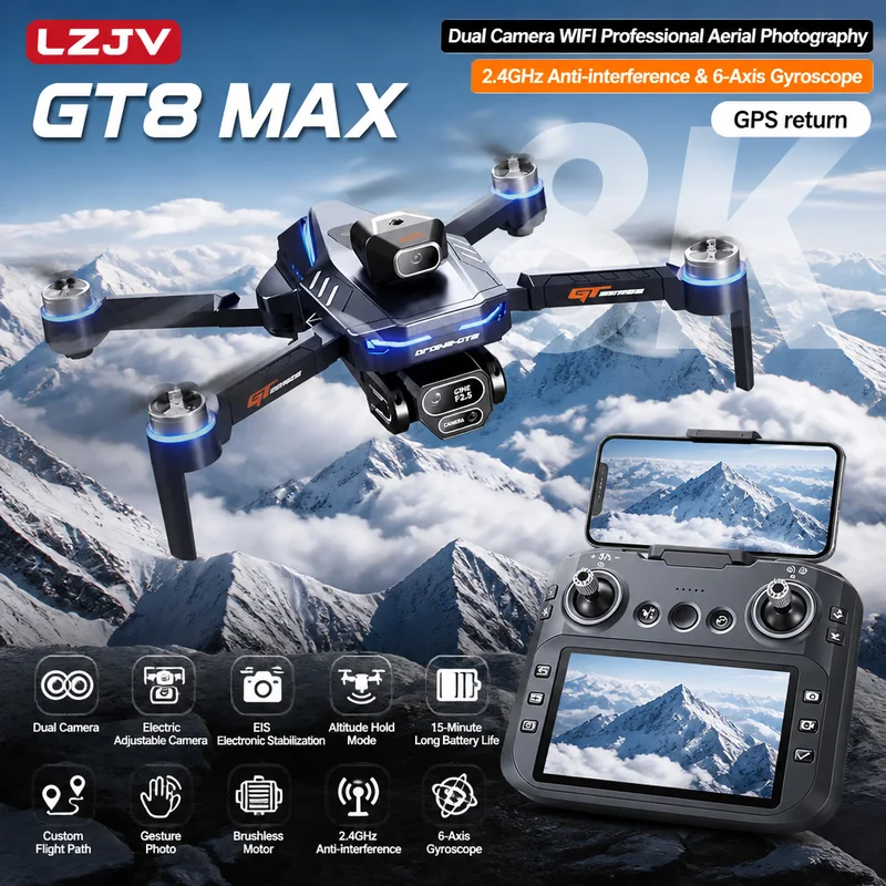 GT8 Max Foldable Drone 8K HD P - огляд і ціна Drone Gps Module