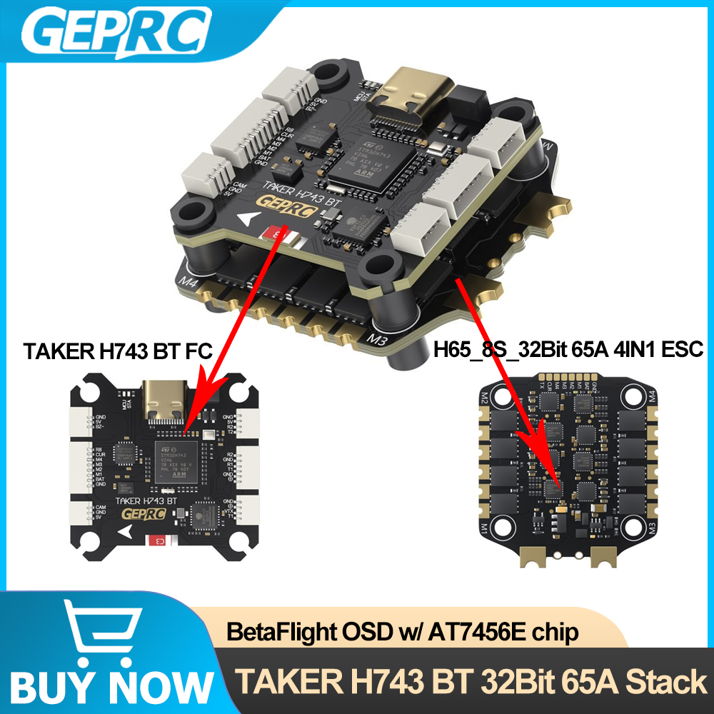 GEPRC TAKER H743 BT 32Bit 65A  - огляд і ціна Drone Flight Controller