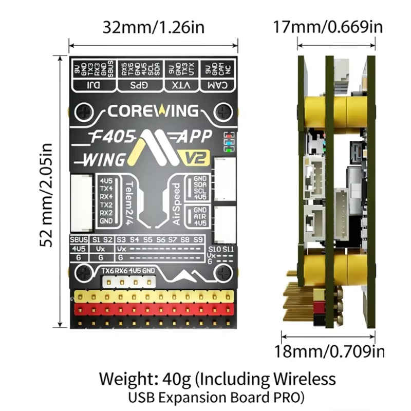 CoreWing F405 WING V2 Flight C - огляд і ціна Drone Flight Controller