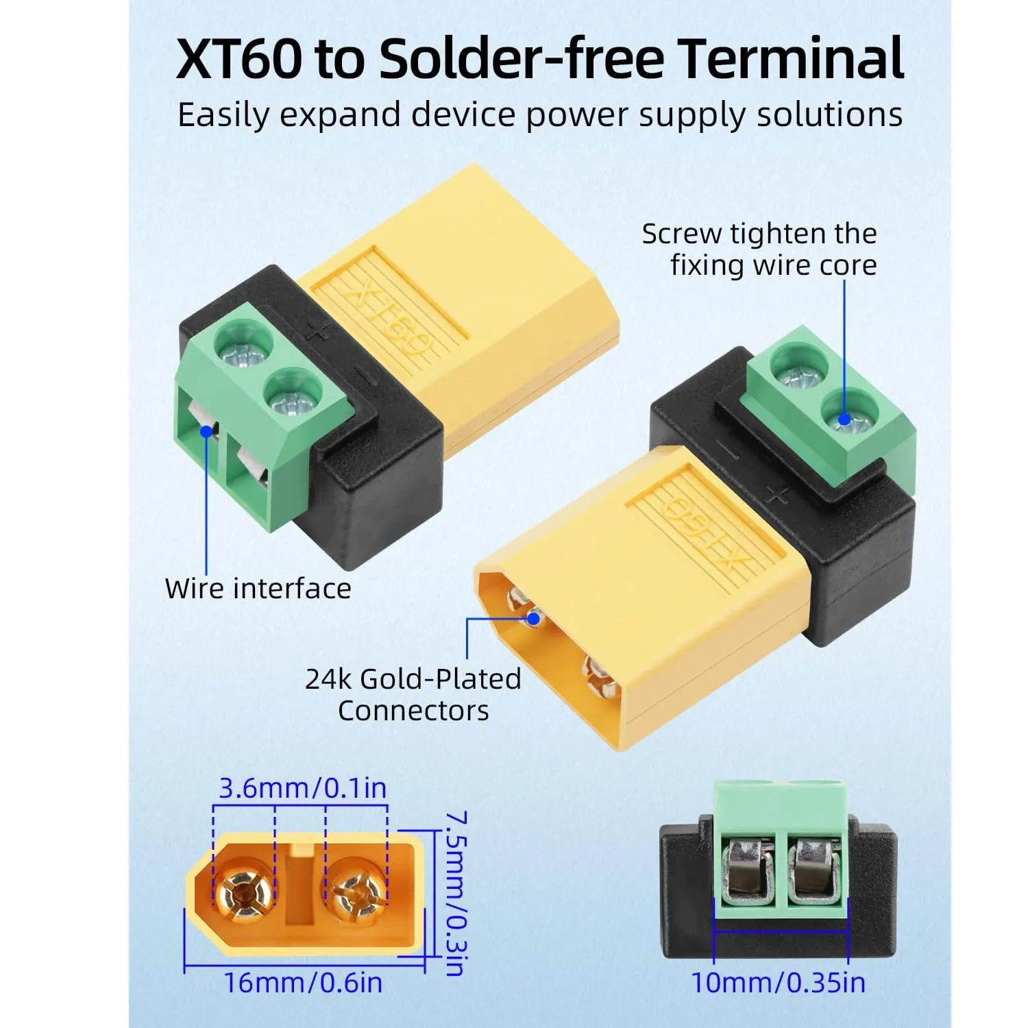 Solderless 2 Pin to XT60 Male  - огляд і ціна Drone Charger