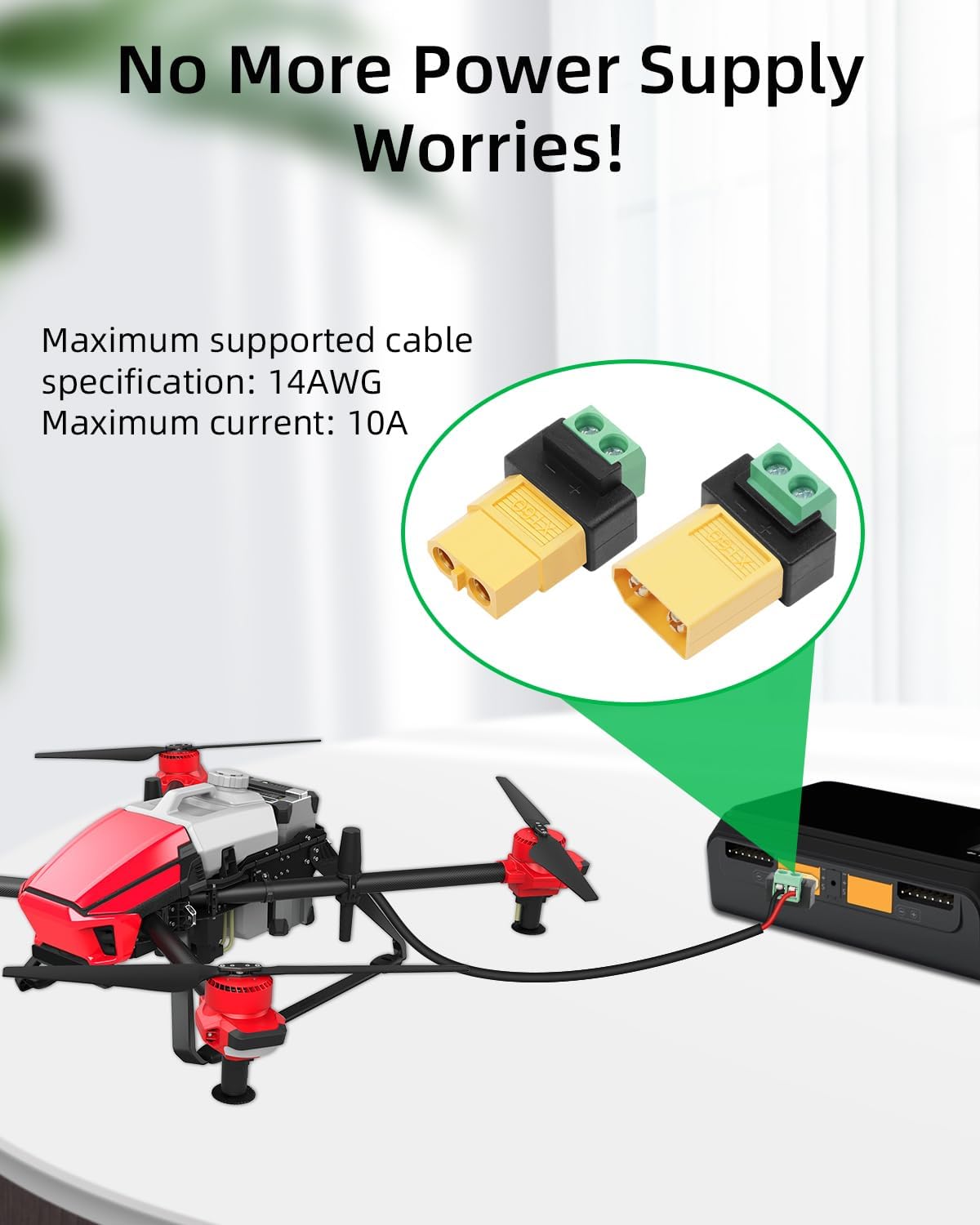 Solderless 2 Pin to XT60 Male  - огляд і ціна Drone Charger